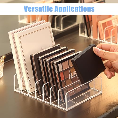 2pcs Mail Organizer Plastic Cash Tray, 7 Sections Acrylic Clear Plastic Mail Organizer, 6.6 x 3.3 inch Desk Divider Holder for Cash Envelope Mail Bill Card Makeup Palette