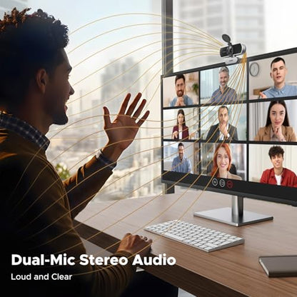 UGREEN Webcam for PC Ultra HD 1080P Computer Webcam with Microphone | PC Camera with Privacy Cover, Web Camera for Streaming, Conference, Video Calling, Zoom, Skype, Teams, FaceTime, Space Grey - color: Space Grey