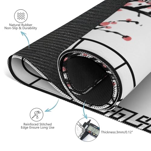 Elegant Mahjong Mat for Table, 31.5*31.5in Anti Slip Mahjong Table Cloth, Noise Reduction, Neoprene Mah jongg Mat with Carrying Bag & 3 Dices, Poker Board Tile Games Mats, Chinese Ink Painting Style - color: Ink Style02
