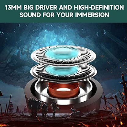 Gaming Earbuds, AlienBuds【2023 Launched】, Wireless Gaming Earbuds for PC, PS4, PS5 and Switch with USB Dongle, Multi-Point Connection with 30ms Low Latency (Two Bundle)