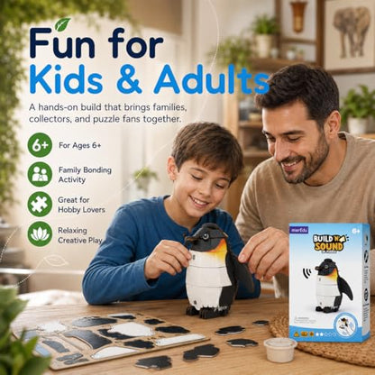 MierEdu Build 'N' Sound 3D Puzzle for Kids, Animal Puzzle with Sound Module, Educational STEM Craft Kit, FSC Paper Model Building Toy Gift for Ages 6+