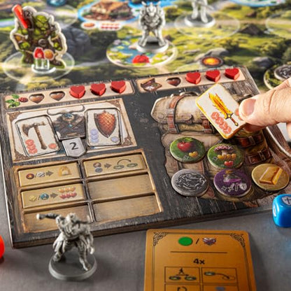 Lord of Loot Deluxe Cooperative Fantasy Board Game | Includes 5 hand-painted miniatures, dice tower, 2 extra bosses and frosted dice; 60-90 minute play, ages 14+.