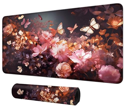 Flowers Butterflys for MTG & TCG Playmat,BFDHGQZC 24" x 14" Game Mat for MTG/RPG/CCG Trading Card Game Playmats Table Mat Perfect for Card Games Video Games Computer Office - color: Flowers Butterflys, size: 60*35cm