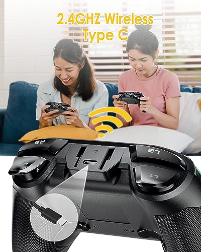 EasySMX PC Wireless Controller, Gaming Controller for Computer,Laptop,PS3,Android TV BOX, Nintendo Switch and Tesla with Turbo, Dual Vibration and 4 Programmable Keys, Battery Up to 14 Hours - color: watercolor