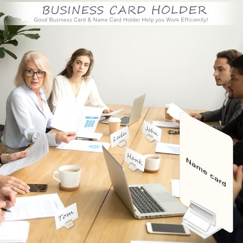 72 Pcs Plastic Game Card Stands Holders Table Number Clear Acrylic Business Cards Holder DIY for Display Paper Piece Pictures Clip Price Board Photos Memos Menus Labels Stand