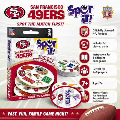 MasterPieces Game Day - NFL San Francisco 49ers Spot It Game for Kids, Adults, and Family - style: San Francisco 49ers