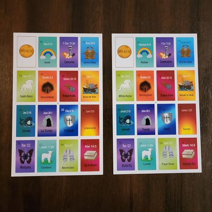 Bible Loteria Game - Christian Bingo - Easy Family-Friendly Party Games - Religious - Card Games for Adults, Large Group Games - Spanish Christian Game - 2-10 Players