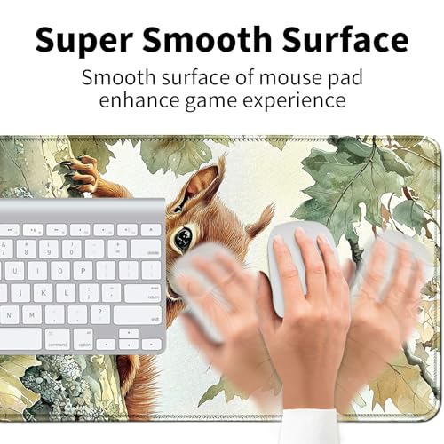 Cute Little Squirrel for MTG & TCG Playmat Mouse Pad,BFDHGQZC 24" x 14" Game Mat for MTG/RPG/CCG Trading Card Game Playmats Table Mat Perfect for Card Games Video Games Computer Office - color: Cute Little Squirrel
