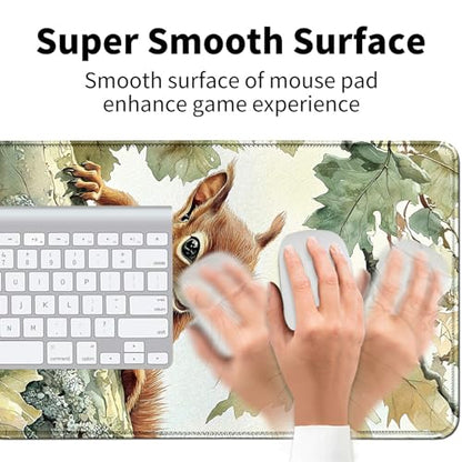 Cute Little Squirrel for MTG & TCG Playmat Mouse Pad,BFDHGQZC 24" x 14" Game Mat for MTG/RPG/CCG Trading Card Game Playmats Table Mat Perfect for Card Games Video Games Computer Office - color: Cute Little Squirrel