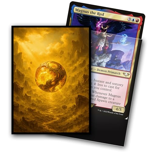 MTG Card Sleeves - Element Series (Earth/Fire/Wood/Water/Dark) - Ultra Clear Front & Matte Finish Back, 100 Count Standard Size Matte Art Sleeve for Magic The Gathering (Unyielding Geode) - color: Basalt Monolith's Heart