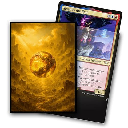 MTG Card Sleeves - Element Series (Earth/Fire/Wood/Water/Dark) - Ultra Clear Front & Matte Finish Back, 100 Count Standard Size Matte Art Sleeve for Magic The Gathering (Unyielding Geode) - color: Basalt Monolith's Heart