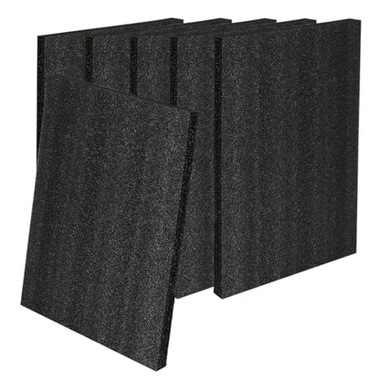 6 Pcs 16'' x 12'' x 1'' Polyurethane Foam - Foam Inserts for Cases Packing Foam Black Craft Foam Sheets for Packing Camera Toolbox Storage - size: 16'' x 12'' x 1''