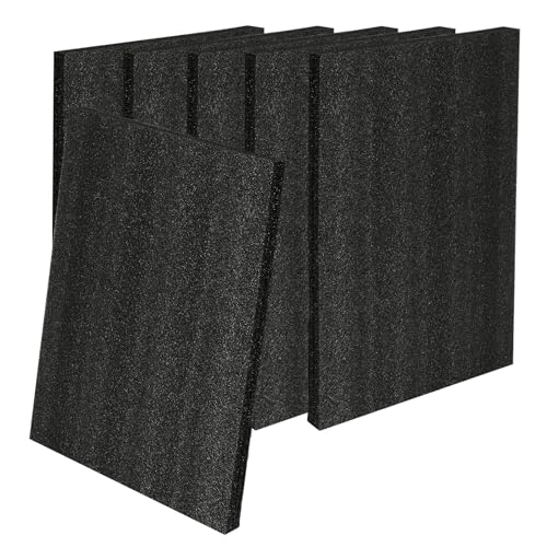 6 Pcs 16'' x 12'' x 1'' Polyurethane Foam - Foam Inserts for Cases Packing Foam Black Craft Foam Sheets for Packing Camera Toolbox Storage - size: 16'' x 12'' x 1''