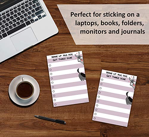 Dog Notepad Small to Do List Sticky Notes | Wake Up Hug Dog Get Things Done | Dog Lover Humor Add to Note Cards, Notebook Notepad | 50 Pages 4x6 by DAILY RITMO - size: Dog Hugs