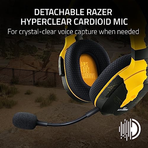 Razer Barracuda X Wireless Gaming & Mobile Headset (PC, PlayStation, Switch, Android, iOS): 2.4GHz Wireless + Bluetooth - Lightweight - 40mm Drivers - Detachable Mic - 50 Hr Battery - PUBG Edition - color: PUBG Edition, size: Standard, style: Barracuda X
