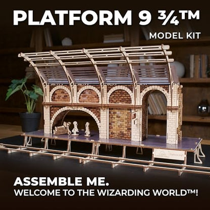 UGEARS Harry Potter Platform 9 ¾ 3D Puzzle - Wooden Model Kits for Adults To Build - Mechanical Wooden Model Kit - Compatible with Ugears Hogwarts Express Train - 3D Wooden Puzzle includes 2 Figurines - style: Platform 9 ¾