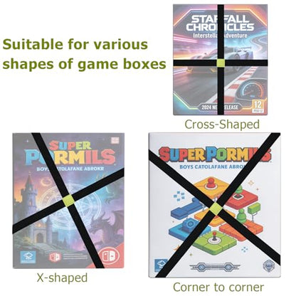 8Pcs Board Game Elastic Box Bands,Durable & Equipped With Anti-Slip Design To Keep Your Board games, Tabletop games,Card games,RPGs & Other Items Remain Closed During Travel & Storage Without Rubbing