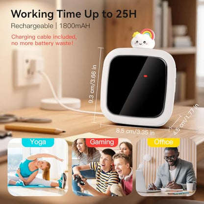 Yunbaoit Digital Visual Timer for Kids, Rechargeable 99-Minute Silent Countdown Timer with 19 Ringtones, 9 Optional DIY Color Star Display, Time Management Tool with Pause Function (Rainbow) - style: Rainbow Doll