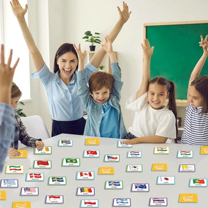 gisgfim 100 PCS Juego de Memoria de Banderas del Mundo en español para niños y adultos Flags of the World Memory Matching Games in Spanish Educational Matching Game Fun Fast Memory Game Gift Learning - style: Flags of the World in Spanish