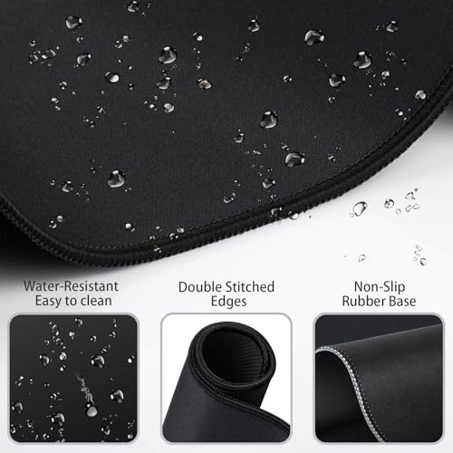 Mouse Pad Black, Mouse Pad with Wrist Rest, 4-in-1 Large Mousepad+Keyboard Wrist Rest+Mouse Pad Wrist Support+Cup Pad Set,Ergonomic Anti-Slip,Memory Foam Desk Mat for Home Office Gaming(35.4×15.7in) - color: Black