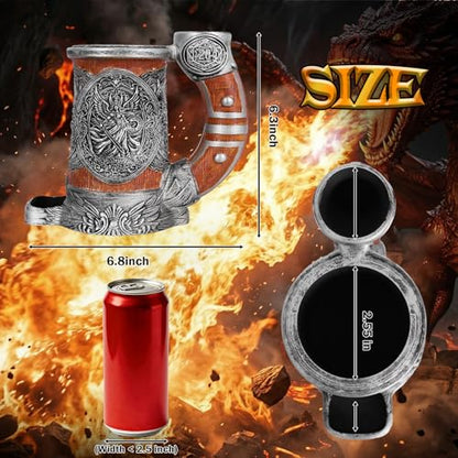 Dice Tower Mug DND Dice Rolling Tower with 7 PCS Dice Set | Dice Tower Suitable for Dungeons And Dragons, Tabletop Games, Available As Drink Holder, RPG Gifts. - color: Orange Warrior