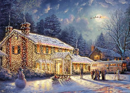 Jigsaw Puzzles 1000 Pieces - Puzzles for Adults - Christmas Family Snowman Deer Town Holiday Impossible Difficult Challenging Puzzles - color: Christmas Family Snowman Deer Town