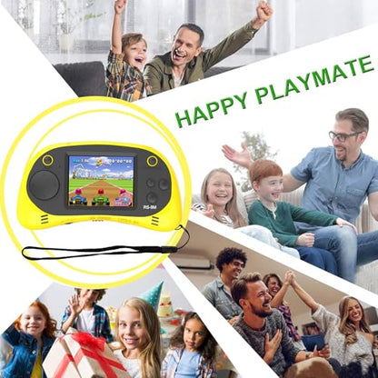 Kids Handheld Portable Video Game Player with 200 Games - 16 Bit 2.5 Inch IPS Screen Mini Retro Electronic Machine for Boys Girls - style: Yellow