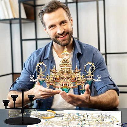 Piececool 3D Metal Asian Puzzles Model Kits- LINGXIAO Palace Metal Building Kits for Adults, Brain Teaser Puzzle DIY Handcraft Best Gifts for Man Woman Family - color: Lingxiao Palace