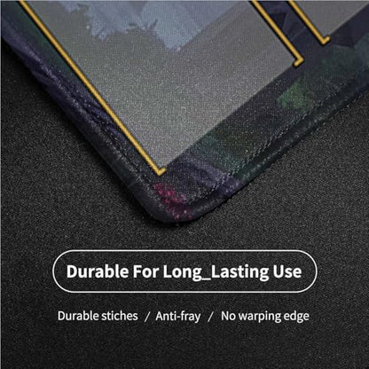 MTG Playmat Stitched Edges, Game MTG Mat for MTG TCG 24 x 14 inches Trading Card Inked TCG Playmats with Storage Bag Smooth Rubber Surface Battle Game - color: Mushroom With Zones
