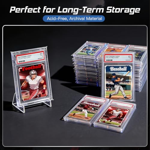 240 Pack Graded Card Sleeves, Precise Fit Slab Sleeves, Acid-Free Resealable Slab Protector Compatible with PSA Graded Slabs - size: 240 Pack