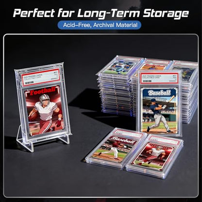 240 Pack Graded Card Sleeves, Precise Fit Slab Sleeves, Acid-Free Resealable Slab Protector Compatible with PSA Graded Slabs - size: 240 Pack