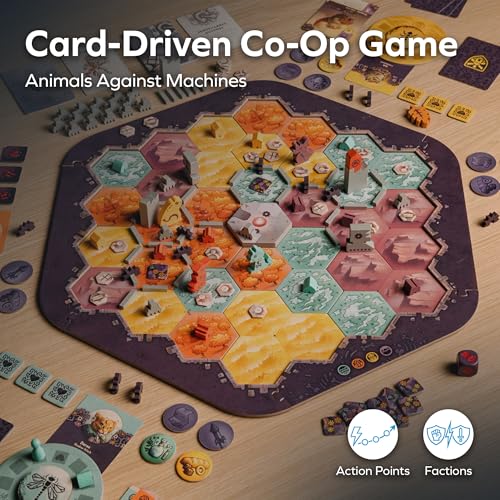 Outlandish Games: Defenders of The Wild - Fantasy Area Control Board Game, Card Driven Co-Op Game of Animals Against Machines, Age 14+, 1-4 Players