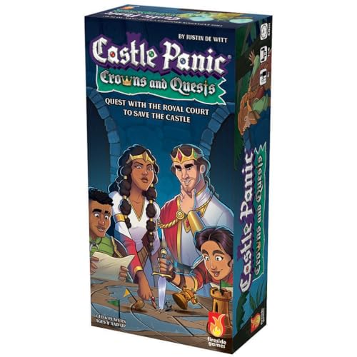 Castle Panic: Crowns and Quests | Expansion | Board Game for Adults and Family | Cooperative | Ages 8+ | for 1 to 6 Players | Average Playtime 45 Minutes | Made by Fireside Games - style: Crowns & Quests Expansion