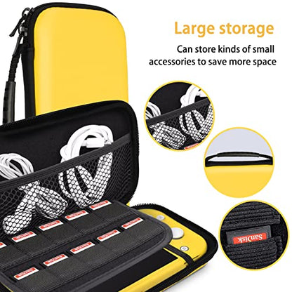 TIKOdirect Carrying Case for Nintendo Switch lite, Shockproof Portable Travel Bag with Glitter Galaxy cover, Screen Protectors and Cute Thumb Grips Caps, Yellow - color: Yellow