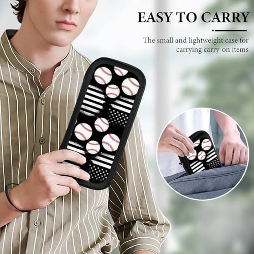 PPIKTC Travel Hard Shell Carrying Case for Switch, Shockproof Protective Storage Bag with 15 Game Cartridges, Baseball American Flag - color: Design (322)
