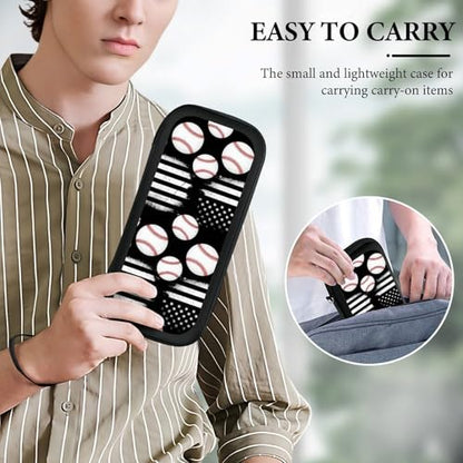 PPIKTC Travel Hard Shell Carrying Case for Switch, Shockproof Protective Storage Bag with 15 Game Cartridges, Baseball American Flag - color: Design (322)