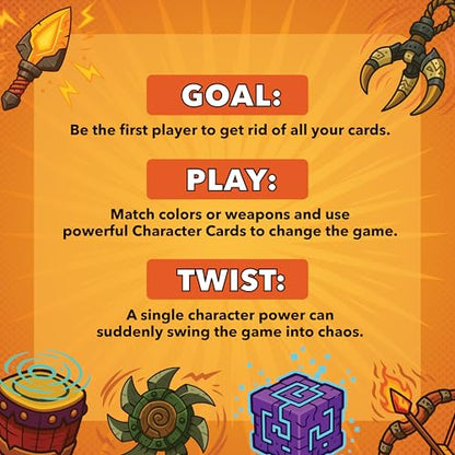 SMACKarang Card Game – Fast-Paced Family & Party Game for Kids 8+, Teens & Adults – 3–6 Players – Color-Matching Action with Unique Character Powers – 15+ Minute Rounds