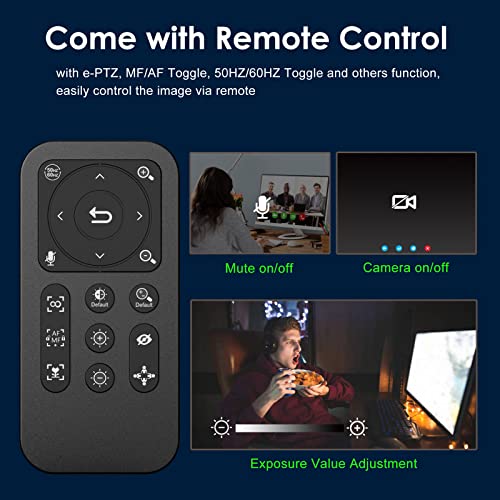 Angetube 2K Webcam for PC/Laptop/Mac, 1080P Computer Camera with RingLight | Remote, Low-Light Correction, 2 Mics and Privacy Cover, Auto Focus Digital Zoom, HDR Web Camera for Zoom/Skype/Teams