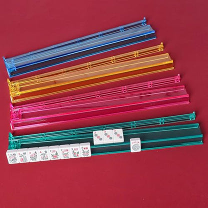 Jongyance American Mahjong Set, Mahjong Tiles Set, Red Bag, 166 White Tiles, 4 All-in-One Rack/Pushers (Ma Jong, Mah-Jongg, Majiang) - color: Red