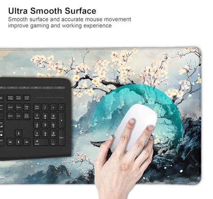Large Mouse Pad, Desk Mat Computer Keyboard Pad Non-Slip Rubber Base Waterproof with Stitched Edges for Laptop Gaming, Office & Home 31.5 x 11.8 Inch (XL-04) - color: Xl-04