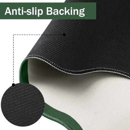 Sabary Scalloped Desk Mat Keyboard Mouse Pad Set 31.5 x 15.7 Inch Green Cute Aesthetic Preppy Table Mat Keyboard Wrist Rest Mouse Pad with Wrist Rest Coaster Ergonomic Non-Slip Waterproof Gaming Desk - color: Green, size: 31.5 x 15.7 Inch