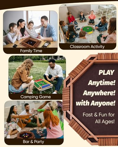 12" Upgraded Shut The Box Game Wooden Math Dice Board Game 2-4 Players | Table Games for Family Night Classroom Travel, Gifts for Group Kid Adult Senior, Camp Party Bar, Easy Quick and Fun - size: 12in