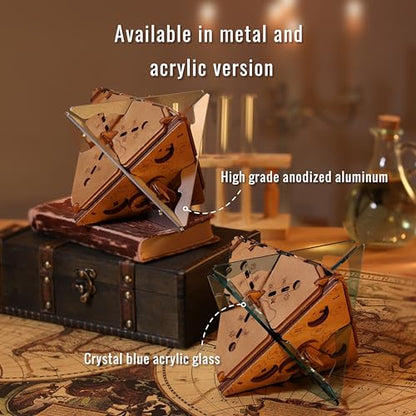 PUZZLE POTATO Anti-Gravity Puzzle Box - 3D Brain Teaser Puzzle for Adults - Wooden Treasure Chest - Money Puzzle Box for Cash Gift - Escape Room Game - color: Anti-gravity (Crystal Blue)
