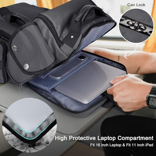 WITZMAN Travel Backpack for Men Carry-on Laptop Backpack | Nylon Luggage Bag Fits 16 Inch for Airline Approved,Multi Pocket, For Traveling,Casual,Commuting, B744 Silvery Grey - color: Upgrade Silvery Grey