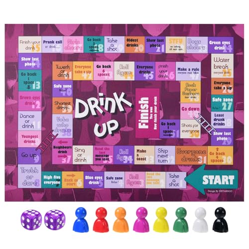 Drinking Games,Leather Mat Drinking Board Game for Adults,Interactive Girls Night Drinking Games,Bachelorette Party Games,Age 21+,2-8 Players - color: Purple