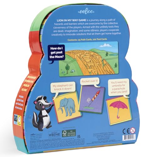eeBoo Lion in My Way Game - Award Winning Cooperative & Imaginative Problem Solving Game, Screen-Free Fun for 2-4 Players, Kids Ages 5 and up - style: Lion in My Way