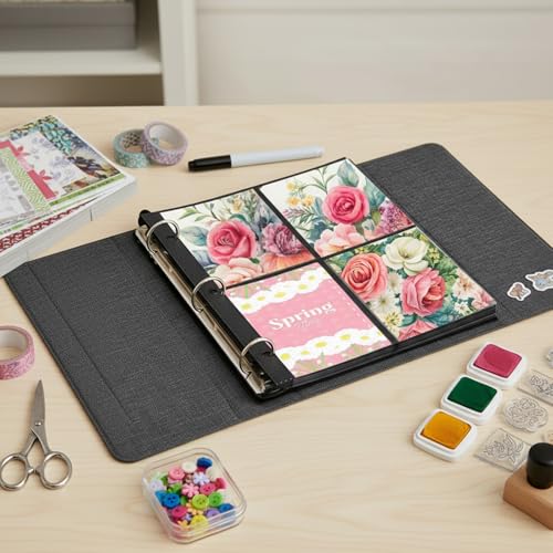 25 Pack 200 Pockets Card Sheets for Binder, PVC Binder Card Sleeves Black Background Trading Card Binder Sleeves Baseball Cards Protectors for Game Cards Photocard