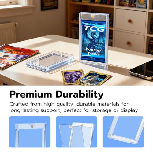 10-Pack Magnetic Booster Pack Case, Acrylic TCG Protector | Acrylic, UV Protection, One Touch Magnetic Closure, Fits Standard TCG Packs, Compatible With Sports Cards & Sealed Packs