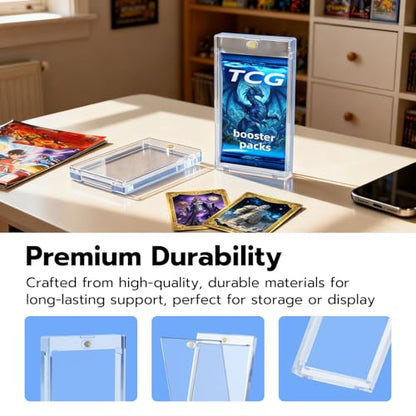 10-Pack Magnetic Booster Pack Case, Acrylic TCG Protector | Acrylic, UV Protection, One Touch Magnetic Closure, Fits Standard TCG Packs, Compatible With Sports Cards & Sealed Packs