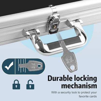 Silver Trade Show Display Case Large Aluminum Locking Tabletop Showcase | 34"x22" Aluminum Show Card Display Case